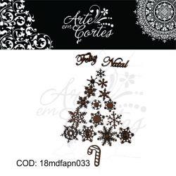 Aplique de ARVORE EM FLOCOS DE NATAL 18mdfapn033