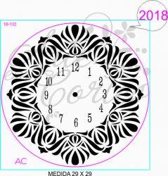 Stencil Mandala Relógio 18m001