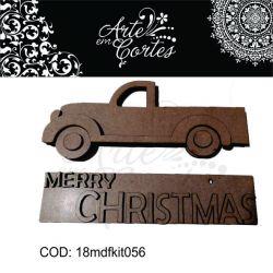 Kit Placa CARRINHO DE NATAL   18mdfkit056