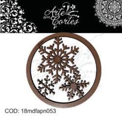 Aplique  ENFEITE DE NATAL  FLOCOS DE NEVE  18mdfapn053