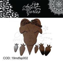 Kit para PINTURA PASCOA CORAÛ‚O COM COELHO 19mdfap002
