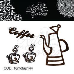 Aplique - Xicaras cafe e bule - 18mdfap144