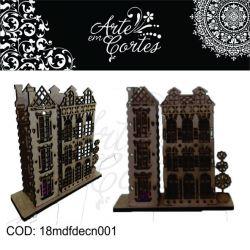 Peàas Decorativa Casinha de  Natal   - 18mdfdecn001