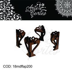 Aplique de suporte em MDF 3mm - pö em arabesco para caixas- 18mdfap200