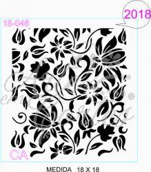 Stencil Fundo flores 18fd046