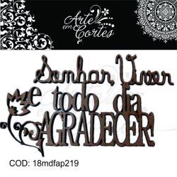 Aplique texto Sonhar e Viver- 18mdfap219