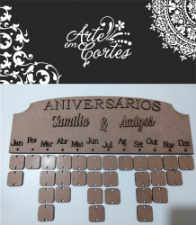 Placa em MDF6mm ANIVERSçRIO  19mdfpl001