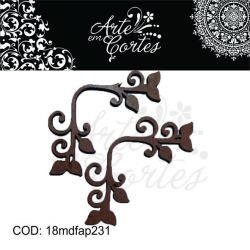 Aplique Cantoneiras Flores  - 18mdfap231