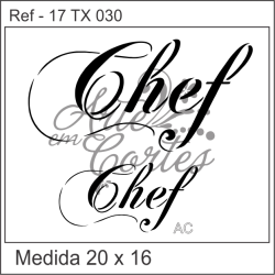 Stencil Texto CHEF  Cod -17tx030