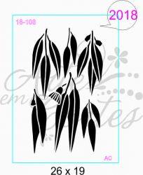 Stencil Fundo Folhas e flores 18fd108