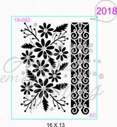 Stencil Fundo flores e arabescos 18fd092