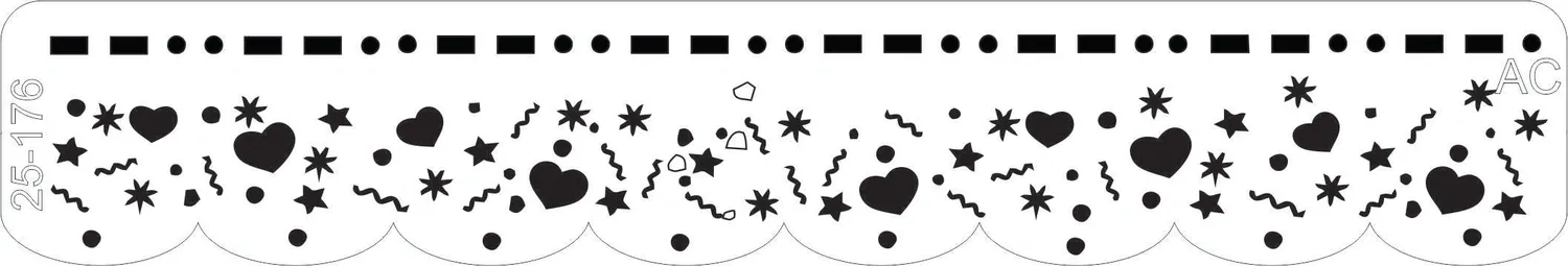 Stencil Barrado Coração, estrelinhas...  25-176