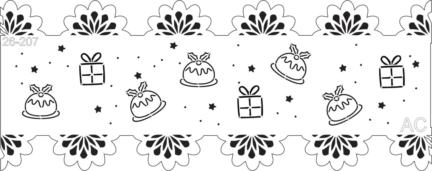 Stencil Barrado duplo, bolinhos - Natal    26-207