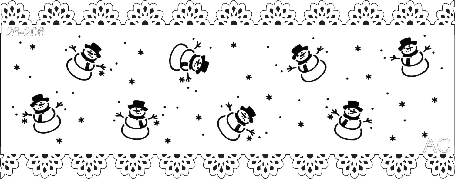 Stencil Barrado duplo, boneco de neve - Natal    26-206