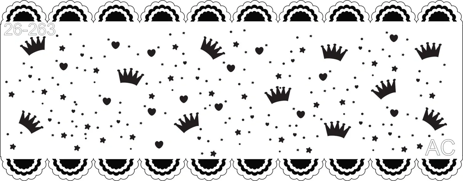 Stencil Barrado duplo Coroas   26-263