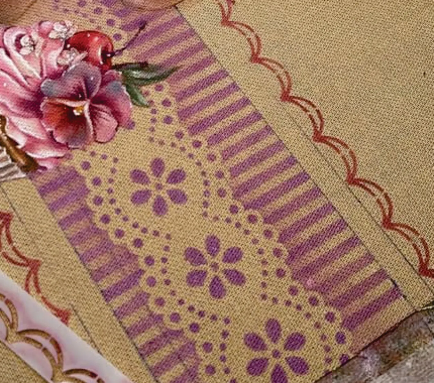 Stencil Barrado Duplo Florido 23-278