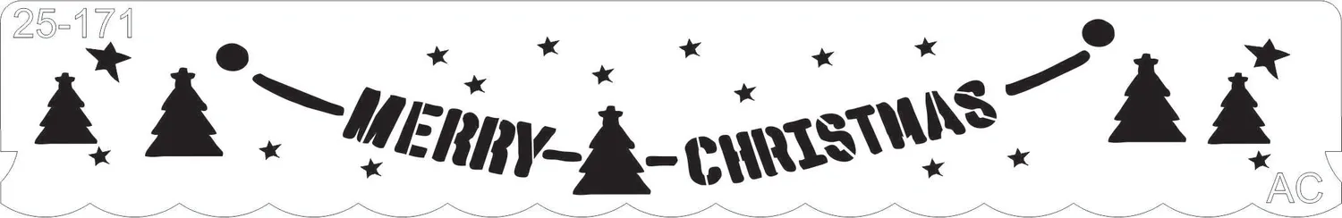 Stencil Barrado Natal Merry Christmas   25-171