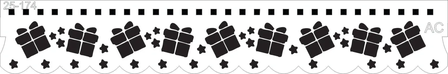 Stencil Barrado Natal Presentinhos  25-174