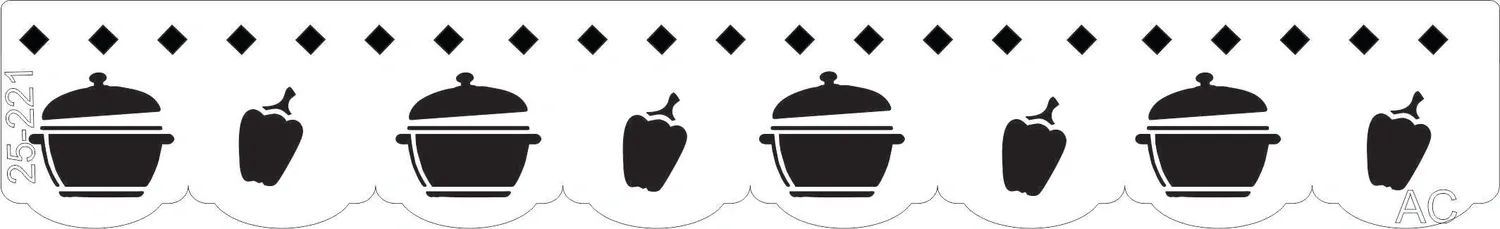 Stencil Barrado panelas e legumes  25-221