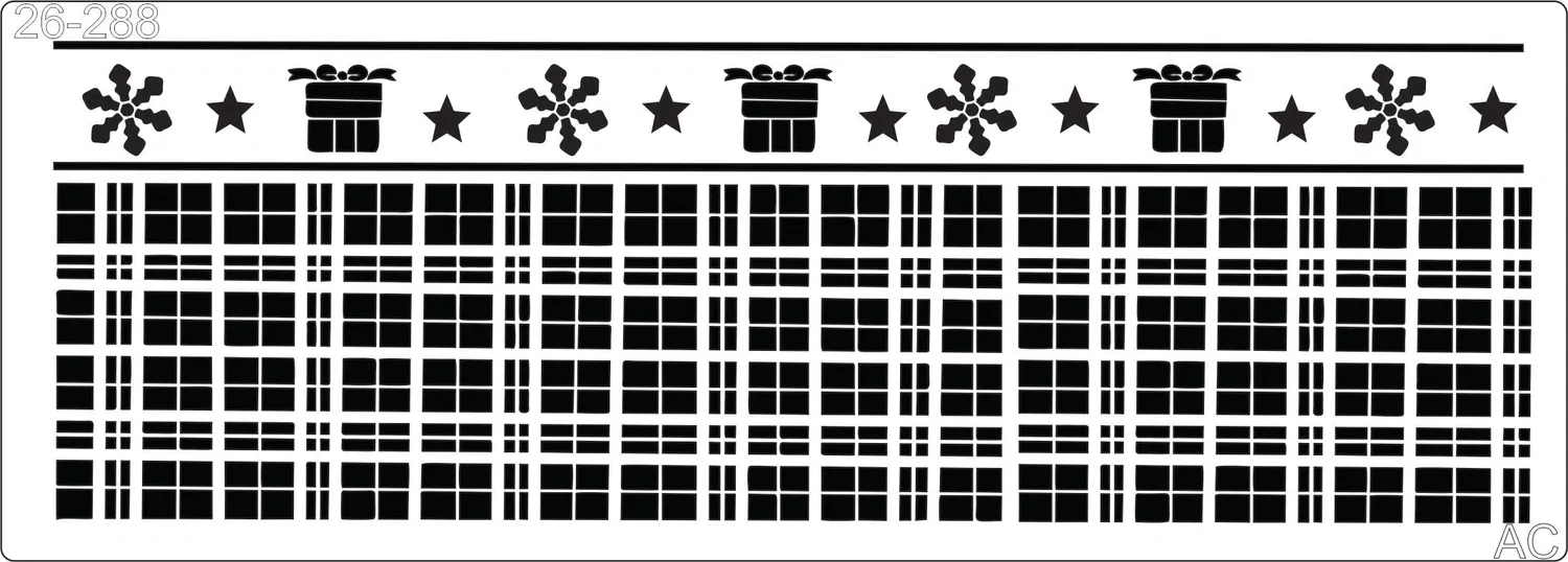 Stencil  Barrinha Natal xadrez    26-288
