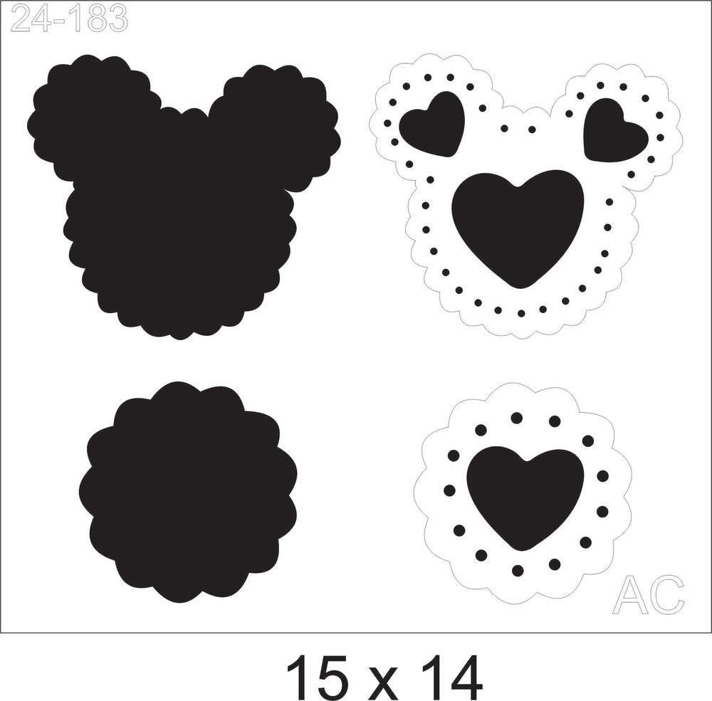 Stencil  Biscoitinhos recheado Minnie/Michey 24-183