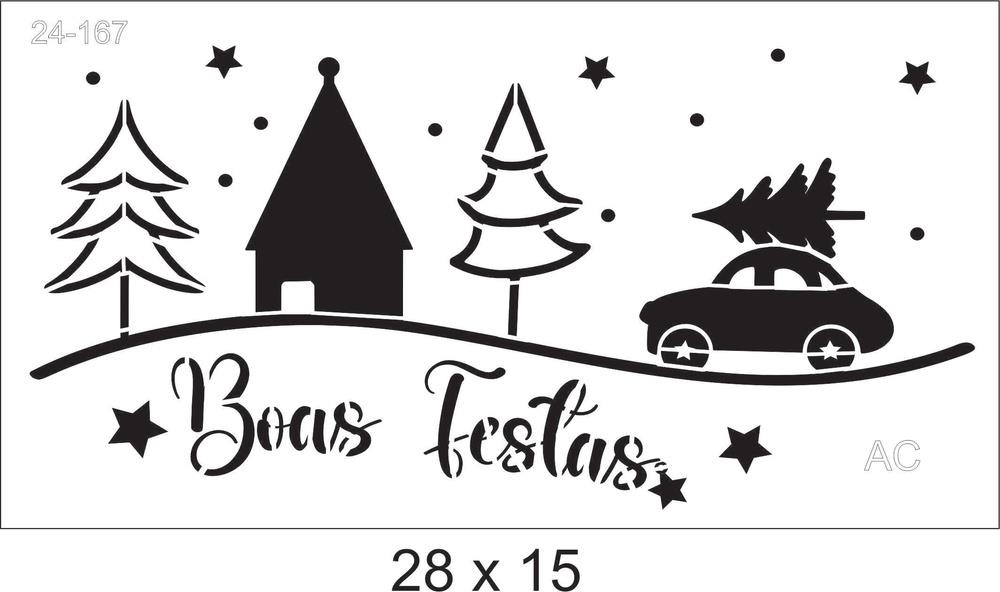 Stencil   Boas Festas 24-167