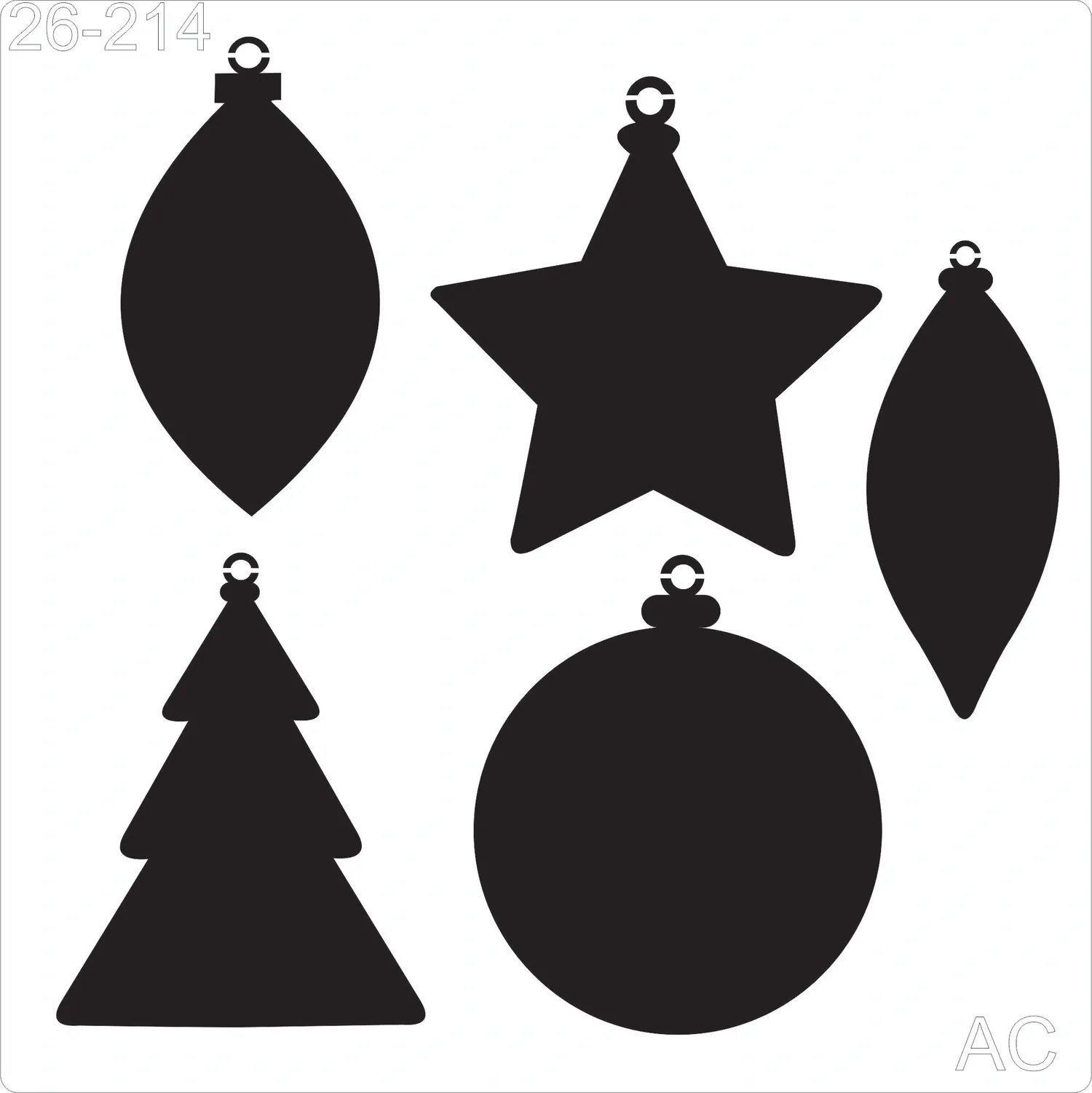 Stencil bolas de Natal     26-214