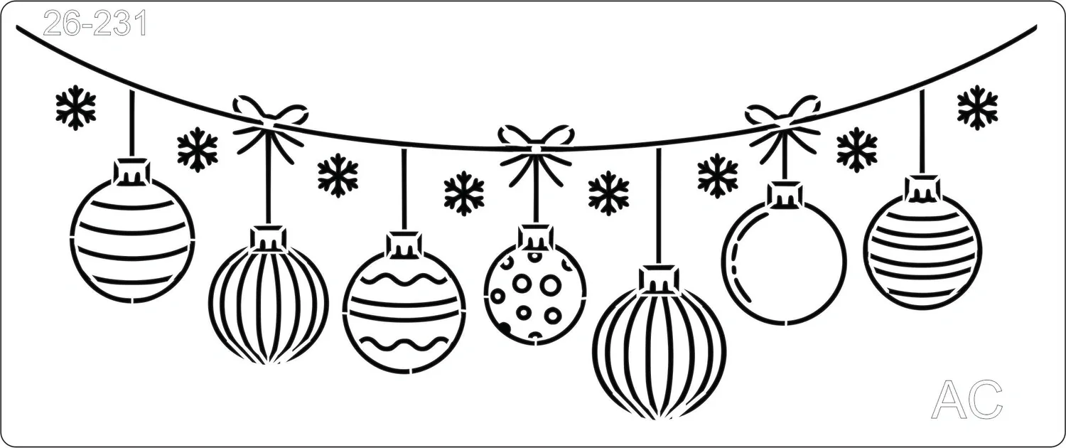 Stencil Bolas de  Natal - 26-231