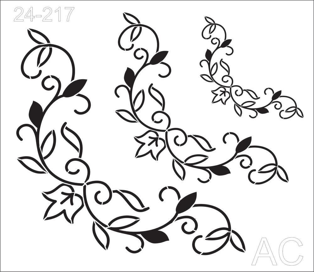 Stencil Cantoneira Floral  24-217