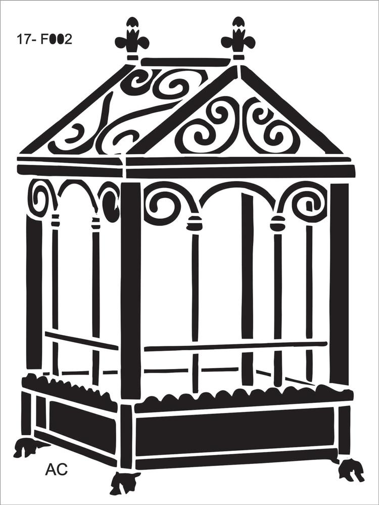 Stencil casa para flores 17f002