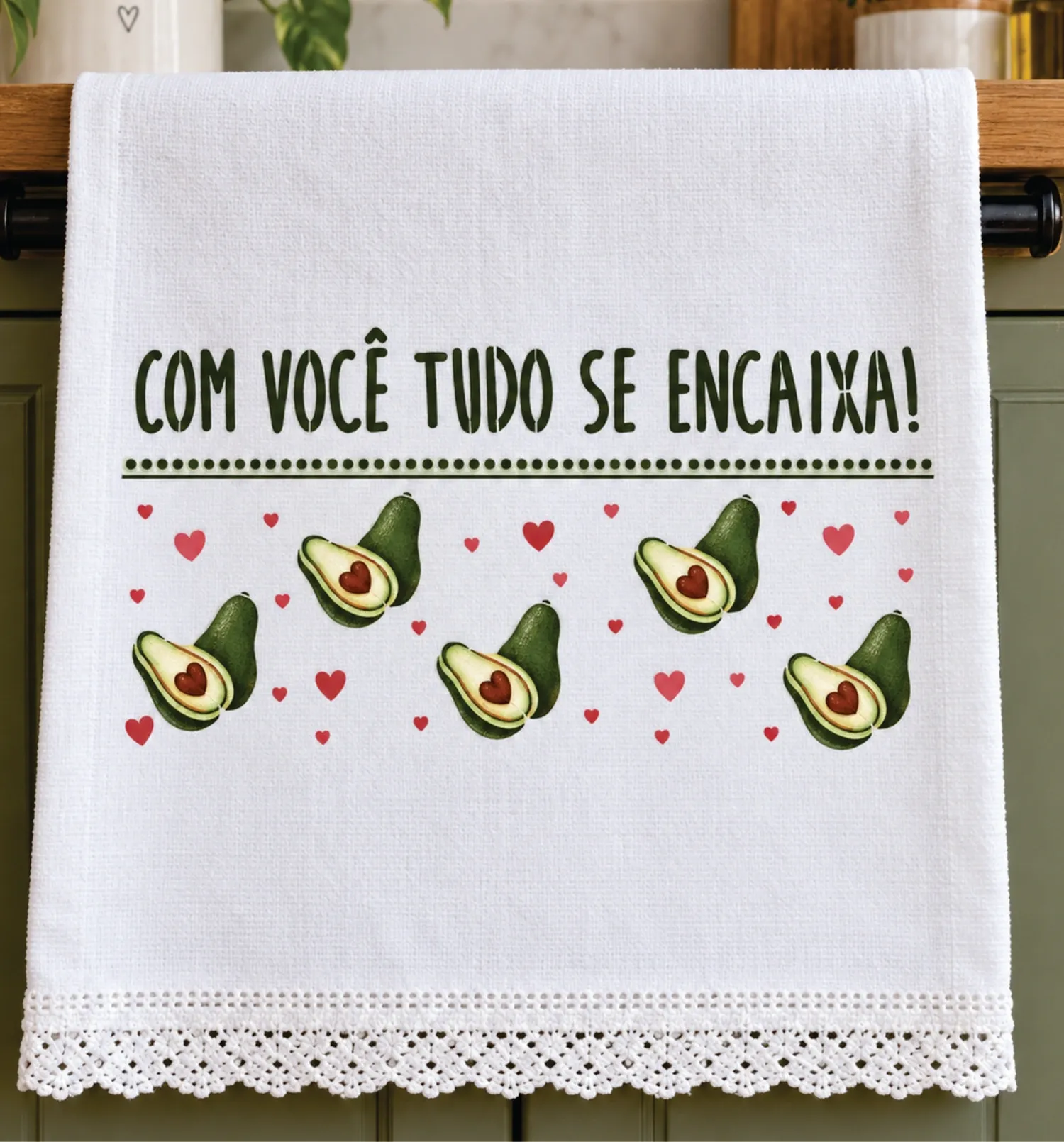 Stencil  Com você tudo se encaixa...Avocado, abacate  fruta      26-269