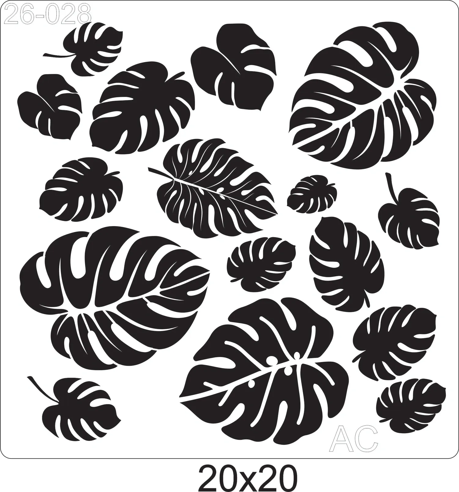 Stencil  Costela de Adão, Folhas, folhagens  26-028