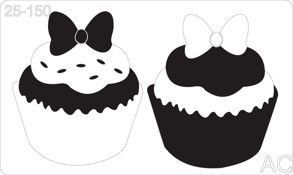 Stencil  Cupcake  Laço 25-150