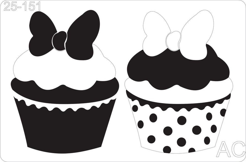 Stencil Cupcake Laço Minnie 25-151