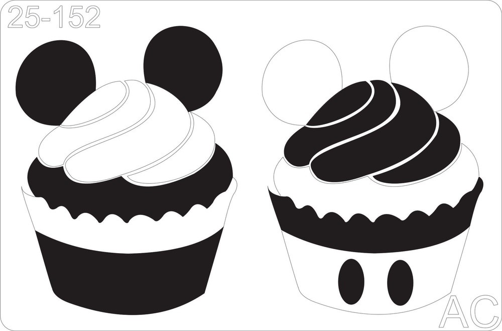 Stencil Cupcake Mickey  25-152