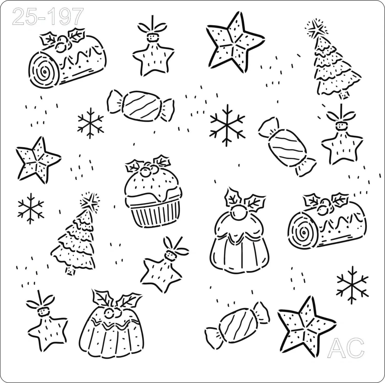 Stencil  Estamparia  Doces de Natal    25-197