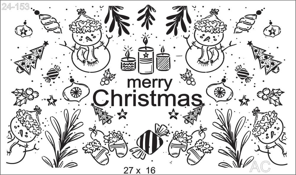 Stencil Estamparia Merry Christmas  24-153