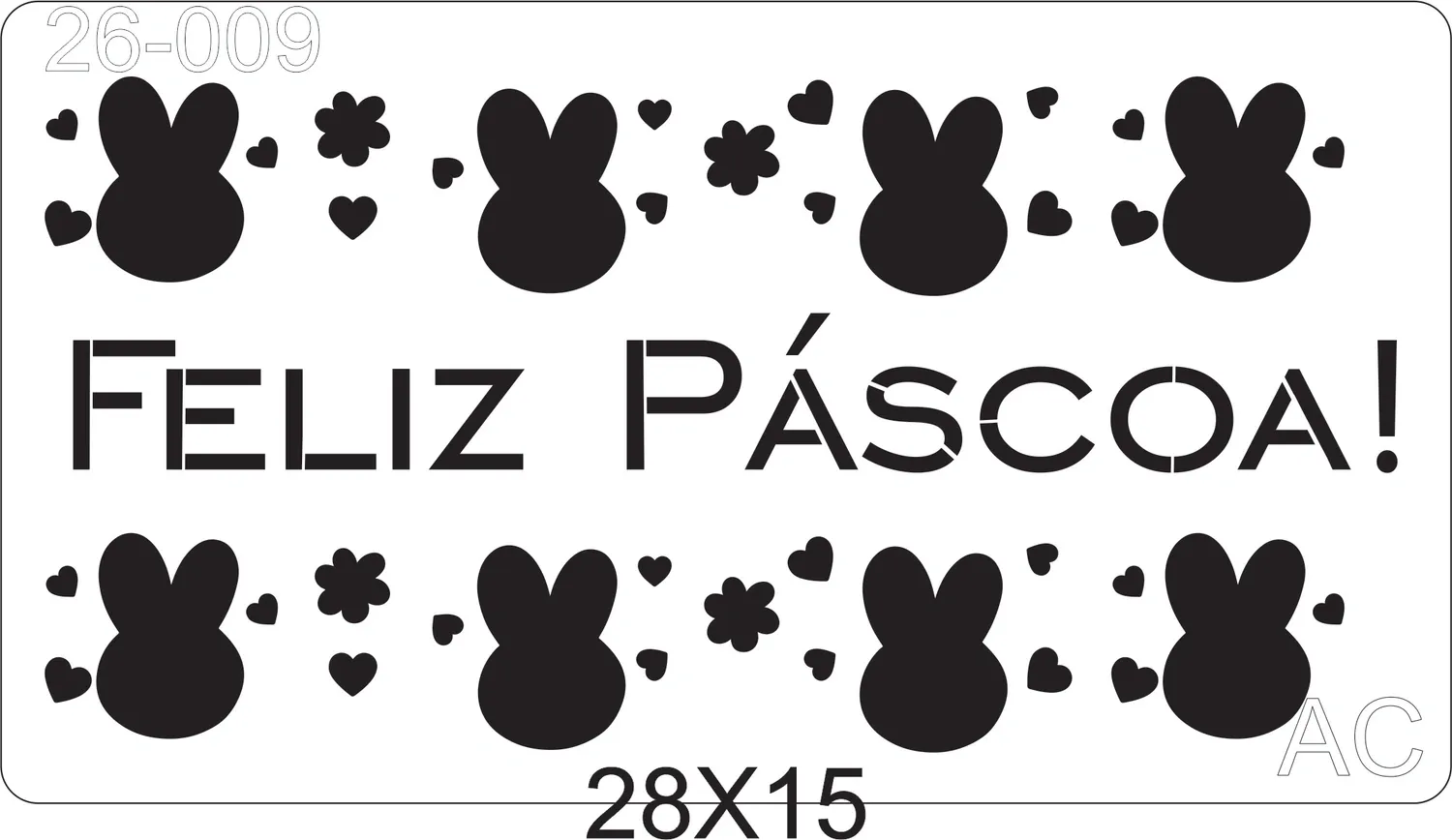 Stencil   Feliz Páscoa, Páscoa   26-009