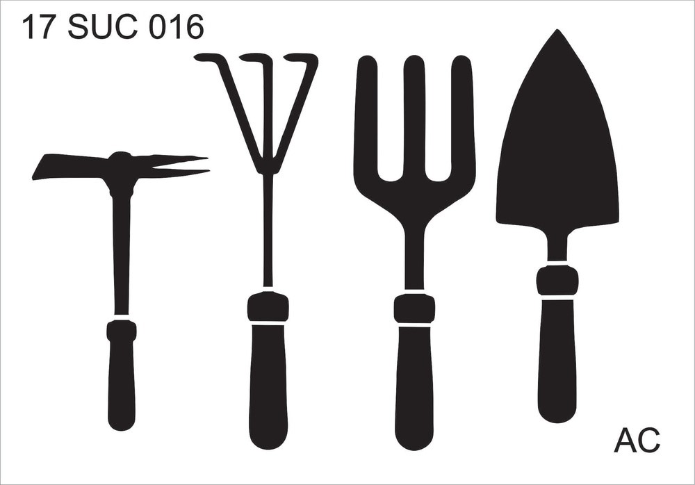 Stencil Ferramentas para Jardinagem 17suc016