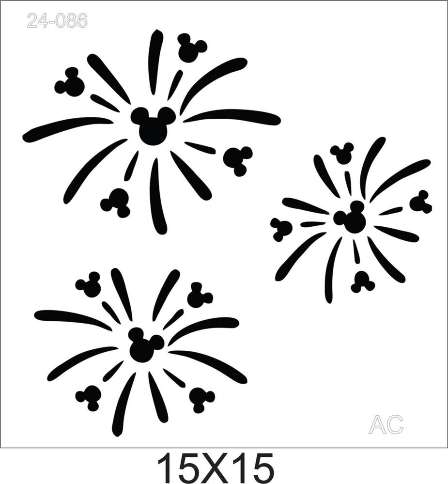 Stencil Fogos Mickey 24-086