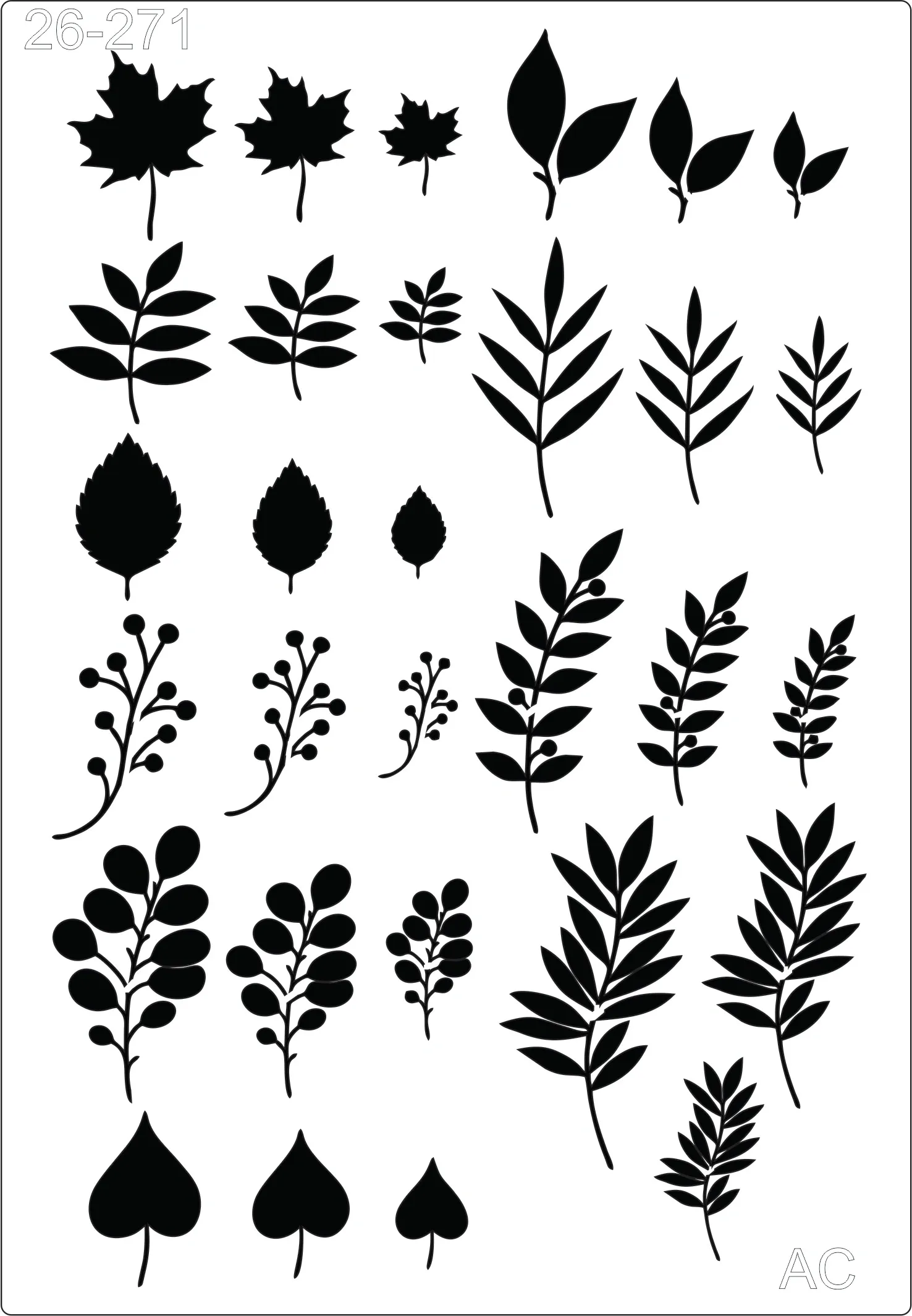 Stencil Folhagens , folhas     26-271