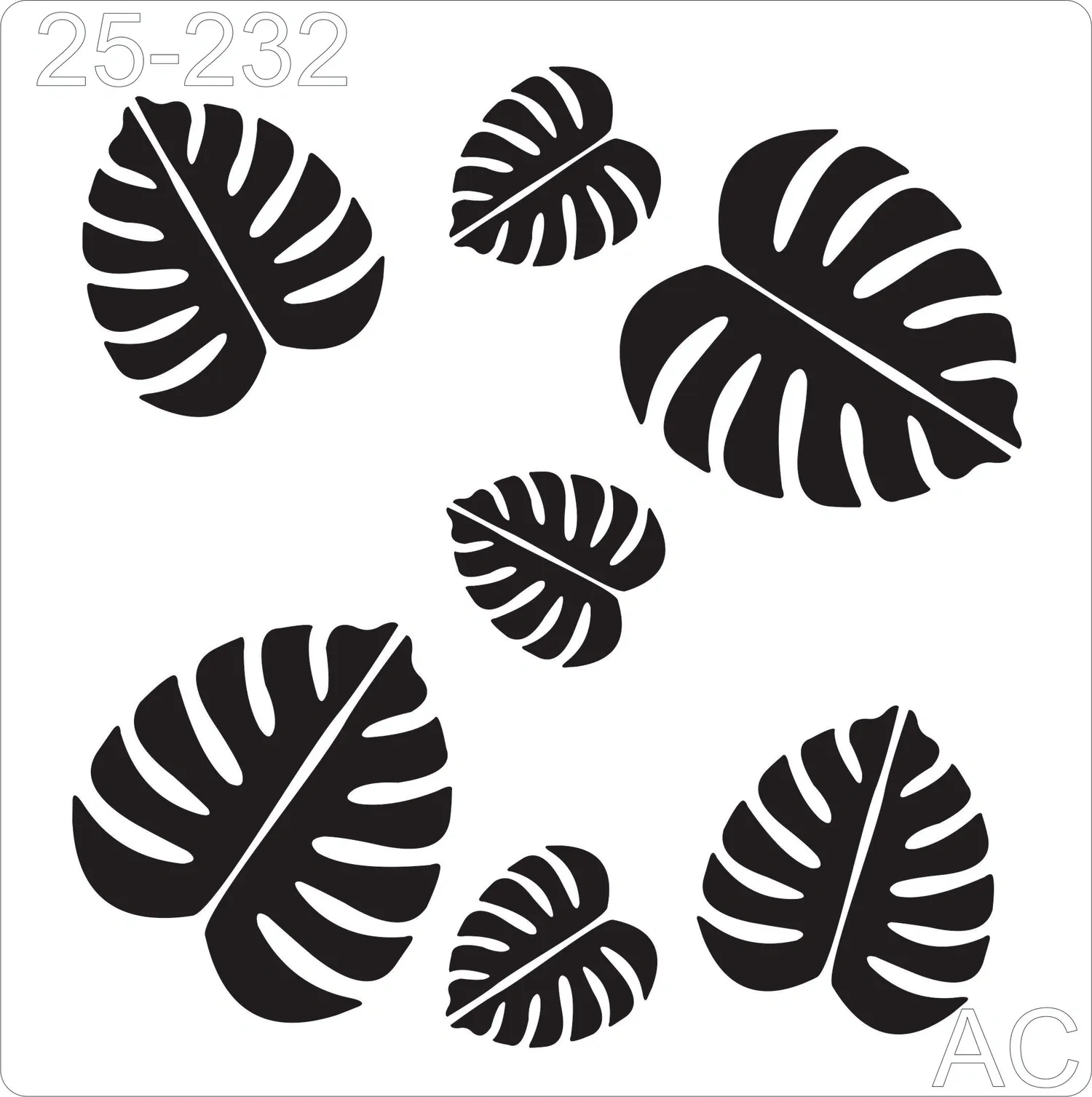 Stencil Folhas costela de adão   25-232