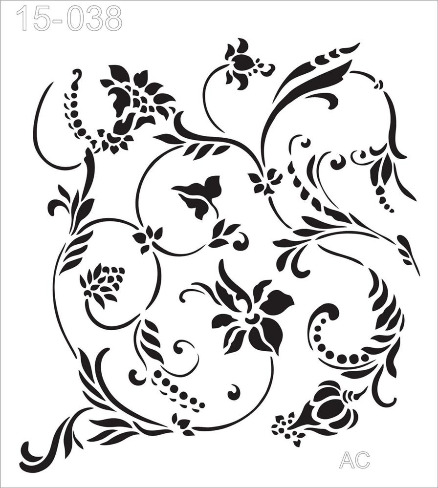 Stencil FOLHAS E RAMOS COD: 15f038