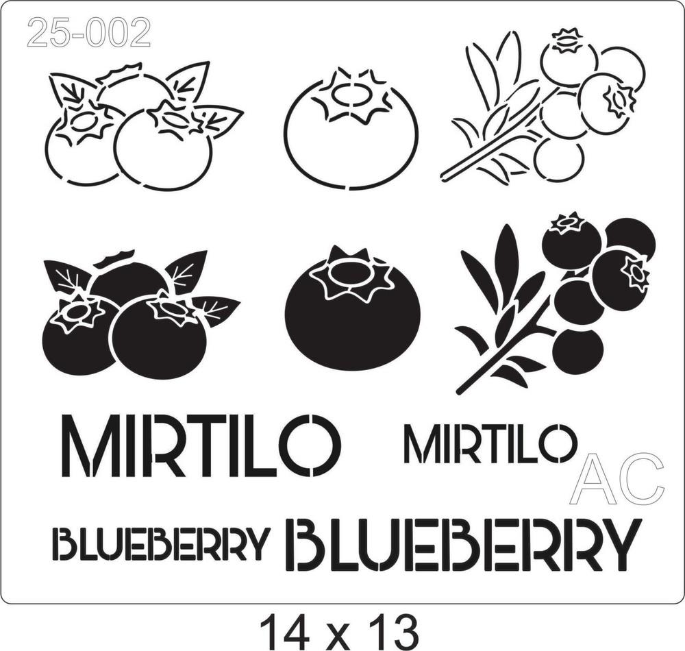 Stencil Fruta Mirtilo / Blueberry Ref : 25-002