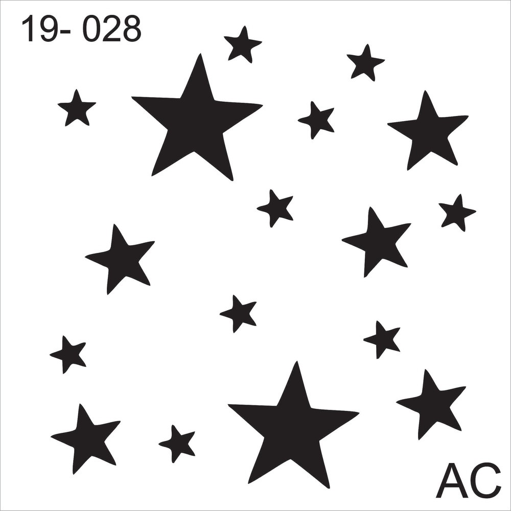 Stencil Fundo/estamparia/ infantil /estrelas19inf028