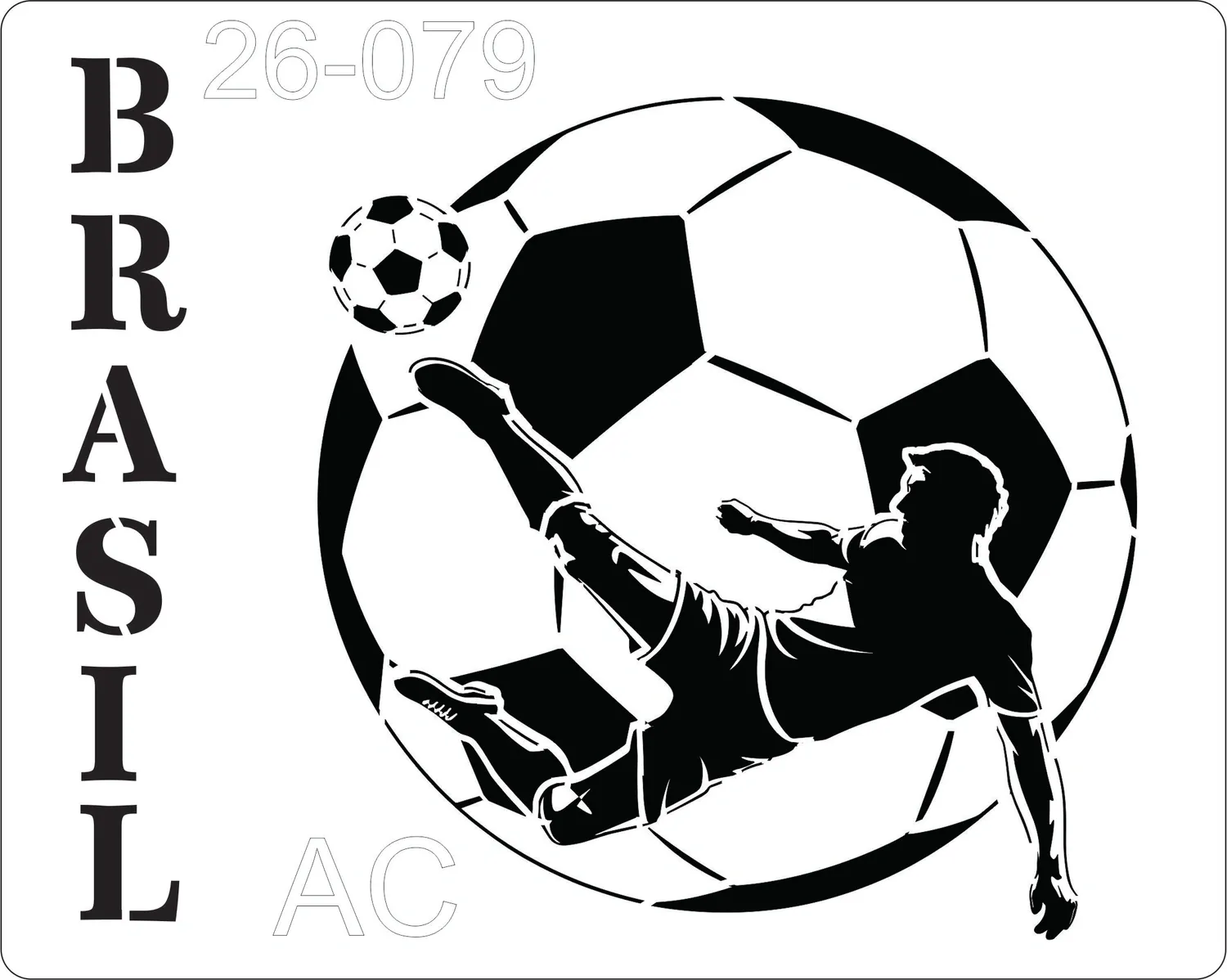 Stencil Futebol, Bola, Brasil  26-079