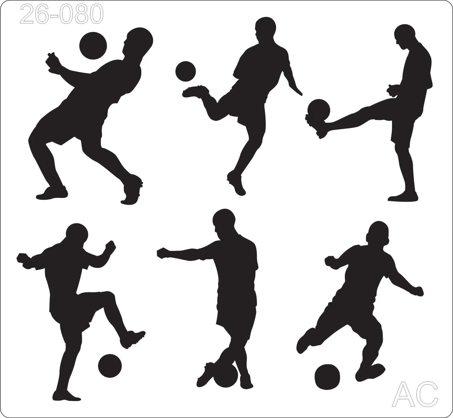 Stencil Futebol, Bola, jogadores  26-080