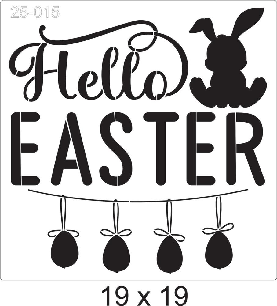 Stencil Hello Easter 25-015