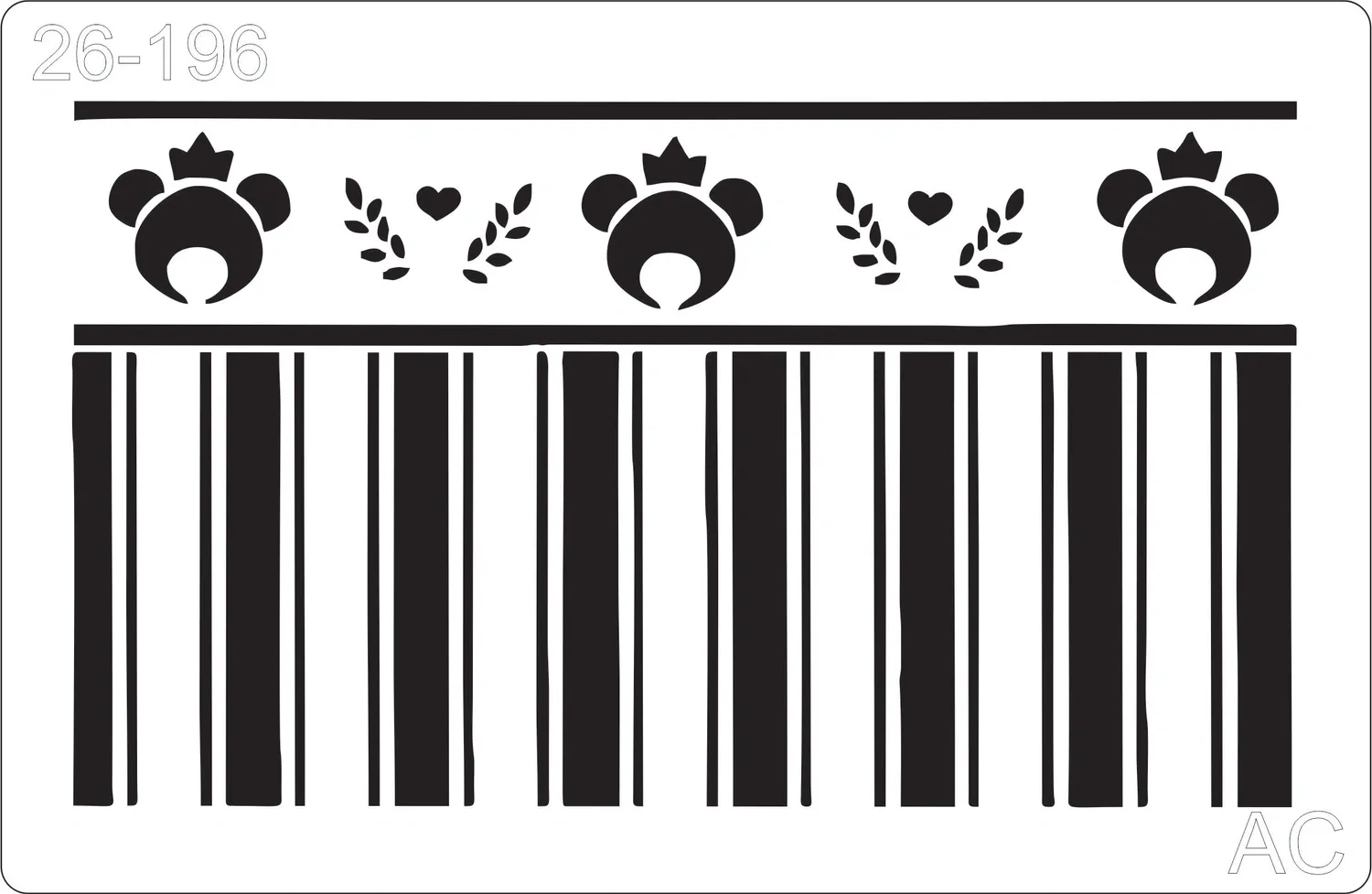 Stencil  Listra com ursinho   26-196