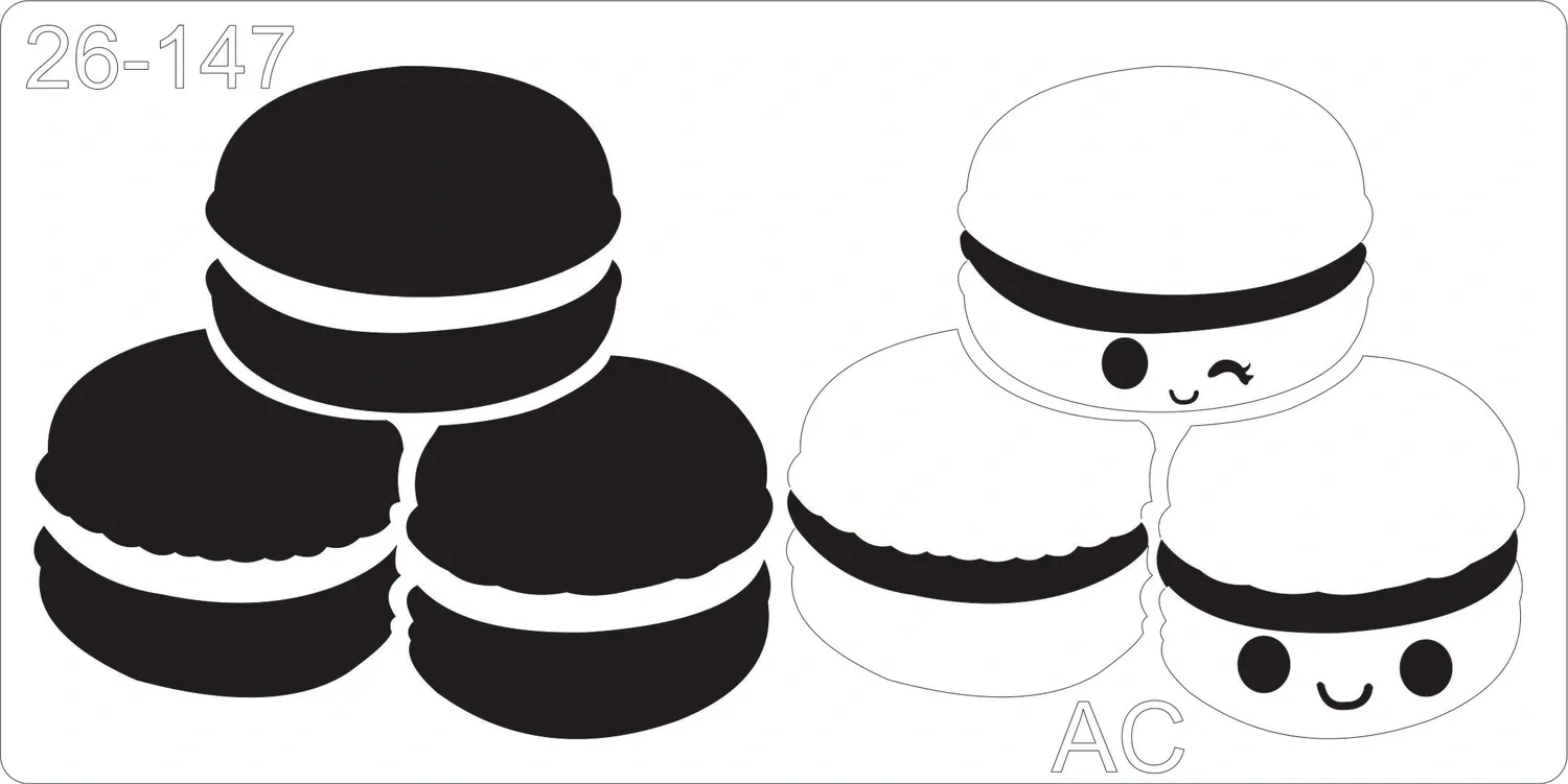 Stencil  Macarrons  c/ carinha 26-147
